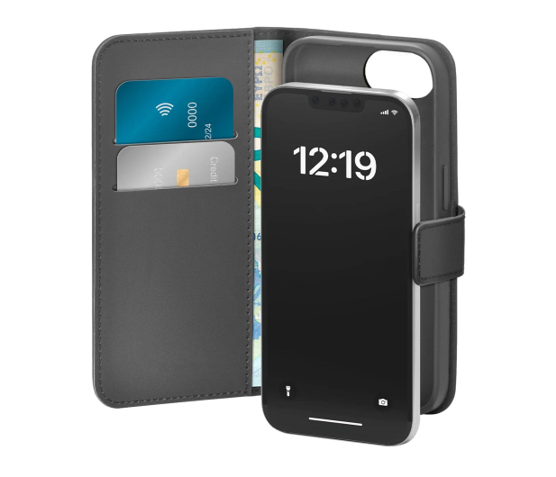 Puro Booklet Case z klapką i portfelem do iPhone 16e - czarne - 1346133 - zdjęcie